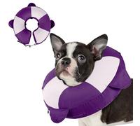 MIGOHI Soft Dog Donut Collar - Inflatable Comfortable Alternative to Plastic Cone After Surgery,Adjustable Recovery E-Collar for Medium Dogs, Prevents Licking, Post-Surgical Care,(Large, Purple)