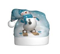 Migpkd 3d Lovely Christmas Cartoon Skiing Snowman Snowflake Christmas Santa Hat - Adult Xmas Holiday Hat For Women & Men,Christmas New Year Festive Holiday Party Supplies