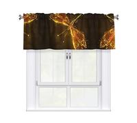 Migpkd Abstract Yellow Dragonfly Valance Curtains, Rod Pocket Short Curtain Window Valances For Living Room, 54 X 18 Inch