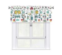 Migpkd Abstraction Biology Chemistry4 Valance Curtains, Rod Pocket Short Curtain Window Valances For Living Room, 54 X 18 Inch
