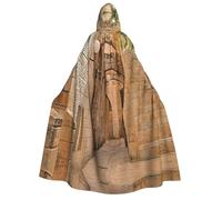 Migpkd Architecture Streets Houses Halloween Hooded Cloaks Witch Robe Cloaks Hooded Robe Cloak For Adult Cape Cosplay Costume