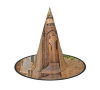 Migpkd Architecture Streets Houses Halloween Witch Hat For Women Men Cosplay Accessories For Costume Party Wizard Hat