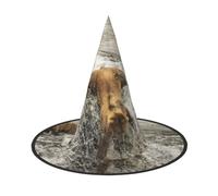Migpkd Bear Catching Fish River Halloween Witch Hat For Women Men Cosplay Accessories For Costume Party Wizard Hat