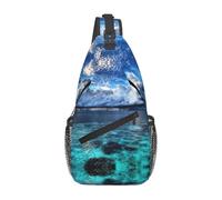 Migpkd Beautiful View Of The Sea Crossbody Bag Men Casual Shoulder Daypack For Women Men Lightweight Travel Hiking Gym