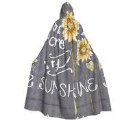 Migpkd Blackboard Bees Sunflowers Halloween Hooded Cloaks Witch Robe Cloaks Hooded Robe Cloak For Adult Cape Cosplay Costume
