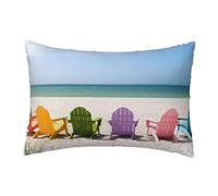 Migpkd Chairs Beside The Blue Sea Sky Pillow Cases Home Decorative Pillowcase Boudoir 12 X 18 Inch Pattern Throw Pillow Covers