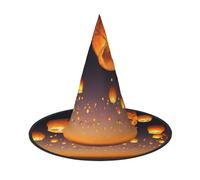 Migpkd Chinese Flying Lanterns Halloween Witch Hat For Women Men Cosplay Accessories For Costume Party Wizard Hat