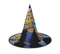 Migpkd Colorful Elephant Halloween Witch Hat For Women Men Cosplay Accessories For Costume Party Wizard Hat