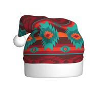 Migpkd Ethnic Geometric Pattern Christmas Santa Hat - Adult Xmas Holiday Hat For Women & Men,Christmas New Year Festive Holiday Party Supplies