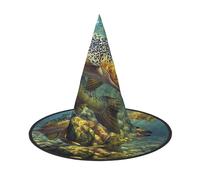 Migpkd Fly Fish Halloween Witch Hat For Women Men Cosplay Accessories For Costume Party Wizard Hat
