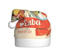 Migpkd Island Of Cuba Christmas Santa Hat - Adult Xmas Holiday Hat For Women & Men,Christmas New Year Festive Holiday Party Supplies