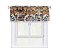 Migpkd Nature Elephants Valance Curtains, Rod Pocket Short Curtain Window Valances For Living Room, 54 X 18 Inch
