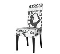 Migpkd New Love Gymnastics Chair Covers For Dining Room Stretch Chair Cover Washable Chair Covers For Home Or Party