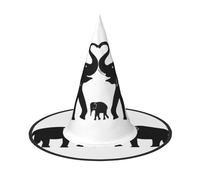 Migpkd Old Elephant And Young Elephant Halloween Witch Hat For Women Men Cosplay Accessories For Costume Party Wizard Hat