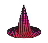 Migpkd Pink Modern Dots Halloween Witch Hat For Women Men Cosplay Accessories For Costume Party Wizard Hat