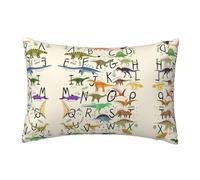 Migpkd Stylish Learning Alphabets With Dinosaurs Pillow Cases Home Decorative Pillowcase Boudoir 12 X 18 Inch Pattern Throw Pillow Covers