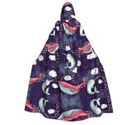 Migpkd Whale Halloween Hooded Cloaks Witch Robe Cloaks Hooded Robe Cloak For Adult Cape Cosplay Costume