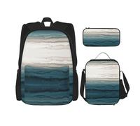 Migpkd Within The Tides School Bag Pencil Case Lunch Bag Combinationbackpack for Kids School Bookbag