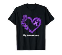 Migraine Awareness Heart Butterfly T-Shirt