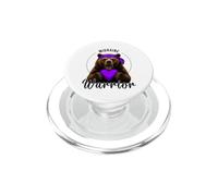 Migraine Awareness Ribbon Bear Pride Warrior Migraine PopSockets PopGrip for MagSafe