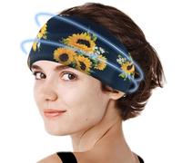 Migraine Headache Relief Cap, Cooling Gel Headbands Neck Cooler Wraps Eye Masks, Soothing Ice Pack Cold Compress for Stress & Pain Relief(Sunflower)