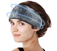 Migraine Headache Relief Cap, Cooling Gel Headbands Neck Cooler Wraps Eye Masks, Soothing Ice Pack Cold Compress for Stress & Pain Relief(Grey White Big Cashew)