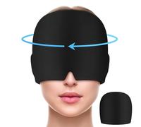 Migraine Relief Cap, All Around Gel Covered Reusable Headache Relief Cap, Black Migraine Cap for Headache Relief, Puffy Eyes