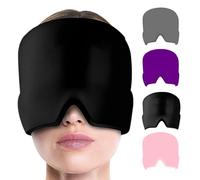 Migraine Relief Cap, Reusable Cold Hot Therapy Migraine and Headache and Migraine Hat, Head Wrap Ice and Hot Mask for Puffy Eyes, Tension, Sinus and Stress Relief (Black)