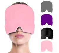 Migraine Relief Cap, Reusable Cold Hot Therapy Migraine and Headache and Migraine Hat, Head Wrap Ice and Hot Mask for Puffy Eyes, Tension, Sinus and Stress Relief -（Pink