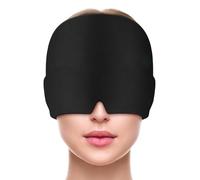 Migraine Relief Cap, Reusable Cold Hot Therapy Migraine and Headache Relief Cap, ension Headache,Ice Hot Head Wrap for Chronic Migraine, Puffy Eyes (Black, 200g)