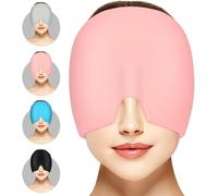 Migraine Relief Cap, Reusable Cold Hot Therapy Migraine and Headache Relief Cap, Single-Sided Gel Ice Hot Head Wrap for Chronic Migraine, Tension Headache, Sinus Stress, Puffy Eyes (Grey)