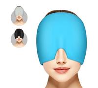 Migraine Relief Cap, Reusable Cold Hot Therapy Migraine and Headache Relief Cap, Single-Sided Gel Ice Hot Head Wrap for Tension Headache Relief and Sinus Pressure, Puffy Eyes (Blue)