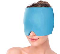 Migraine Relief Cap Reusable Cold Hot Therapy Migraine and Headache Relief Cap Single-Sided Gel Ice Hot Pack Mask Odorless for Tension Headache,Chronic Migraine,Puffy Eyes,Sinus Stress (Blue)