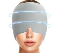 Migraine Relief Cap, Reusable Cold Hot Therapy Migraine and Headache Relief Cap, Single-Sided Gel Ice Hot Head Wrap for Tension Headache Relief and Sinus Pressure, Puffy Eyes (Gray)