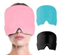 Migraine Relief Cap, Reusable Cold Hot Therapy Migraine and Headache Relief Cap, Single-Sided Gel Ice Hot Head Wrap for Chronic Migraine, Tension Headache, Sinus Stress, Puffy Eyes (Pink)