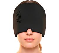 Migraine Relief Cap - Reusable Cooling Hat with Headache & Stress Relief | Soft, Stretchy Fit & Gentle Compression | Self-Care Essential Cold Gel Pack (Black)