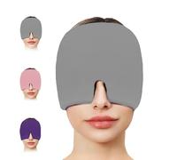 Migraine Relief Cap Reusable Warm and Cold Compresses Ease Headgear Single-Sided Gel Wearable Ice Pack Headache and Migraine Hat for Puffy Eyes Tension Stress Relief Relax Scalp and Skin(Grey)