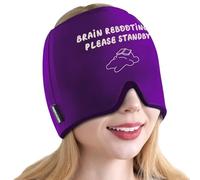 Migraine Relief Cap, Soothing Headache Hat Ice Pack Mask, Cooling Gel Ice Head Wrap Products for Tension, Stress, Hangover & Puffy Eyes, Hot and Cold Therapy Purple