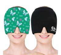 Migraine Relief Cap, Soothing Headache Ice Face Mask Products, Hot and Cold Therapy, Migraine Headache Relief Cap for Migraine, Sinus, Puffy Eyes, Tension, Stress and Hangover (Black+Green)