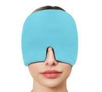 Migraine Relief Cap, Warm and Cold Compresses Ease Headgear Single-Sided Gel Wearable Ice Pack, Reusable Headache and Migraine Hat for Puffy Eyes Tension Stress Relief, Relax Scalp and Skin(Blue)