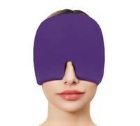 Migraine Relief Cap, Warm and Cold Compresses Ease Headgear Single-Sided Gel Wearable Ice Pack, Reusable Headache and Migraine Hat for Puffy Eyes Tension Stress Relief, Relax Scalp and Skin(Purple)