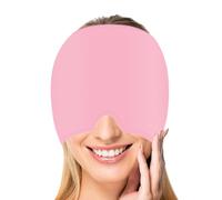 Migraine Relief Cap - Wearable Headache Relief Cap, Reusable Headache Ice Hat, Gel Ice Hot Head Wrap, Therapy Headache Cap for Tension Headache, Chronic Migraine, Puffy Eyes (Pink)