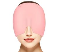 Migraine Relief Cap Wearable Ice Pack Cold Wrap Hat Reusable Gel Surround Ice Pack Mask Migraine Cap for Migraine, Sinus, Stress, Frontal Headaches (Pink)