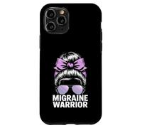 Migraine Warrior Messy Bun Purple Ribbon Awareness Case for iPhone 11 Pro