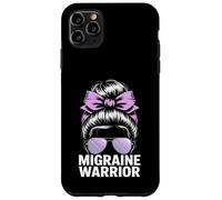 Migraine Warrior Messy Bun Purple Ribbon Awareness Case for iPhone 11 Pro Max