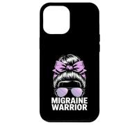 Migraine Warrior Messy Bun Purple Ribbon Awareness Case for iPhone 12 Pro Max