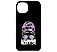 Migraine Warrior Messy Bun Purple Ribbon Awareness Case for iPhone 13