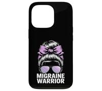 Migraine Warrior Messy Bun Purple Ribbon Awareness Case for iPhone 13 Pro