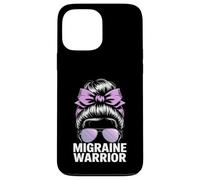 Migraine Warrior Messy Bun Purple Ribbon Awareness Case for iPhone 13 Pro Max