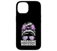 Migraine Warrior Messy Bun Purple Ribbon Awareness Case for iPhone 14